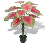 vidaXL Plante artificielle avec pot Caladium 85 cm Vert et Rouge 244436