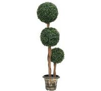 vidaXL Plante de buis artificielle en forme de boule avec pot – Réaliste, verte, 119 cm
