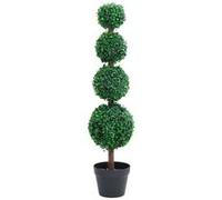 vidaXL Plante de buis artificiel avec pot Forme de boule Vert 90 cm