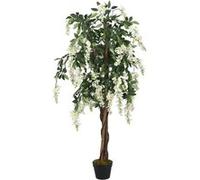 vidaXL Glycine Artificielle 1470 Feuilles 200 cm Vert et Blanc