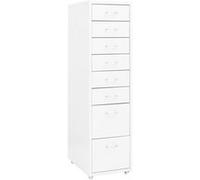 vidaXL Classeur Mobile Armoire à Dossiers Armoire de Classement Stockage de Fichiers Meuble de Classement Bureau Blanc 28x41x109 cm Métal