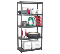 vidaXL Étagère de stockage 5 niveaux noire 91,5x45,7x185 cm plastique