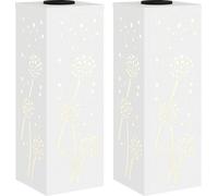 vidaXL Lumière solaire de chemin LED 2 pcs Blanc Acier laminé à froid