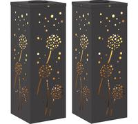 vidaXL Lumière solaire de chemin LED 2 pcs noir acier laminé à froid