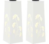 vidaXL Lampe solaire LED pour chemin, lot de 2, lumière blanche chaude, 18 x 18 x 50 cm