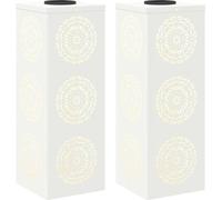vidaXL Lampada solaire LED pour chemin, lot de 2, lumière blanche chaude, 18 x 18 x 50 cm