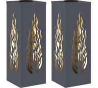 vidaXL Lumière solaire de chemin LED 2 pièces Anthracite acier laminé à froid