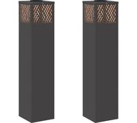 vidaXL Lumière solaire de chemin LED 2 pcs noir acier laminé à froid