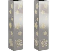 vidaXL Lampe solaire LED pour chemin, lot de 2, lumière blanche chaude, 18 x 18 x 80 cm