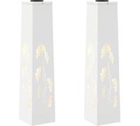vidaXL Lumière solaire de chemin LED 2 pcs Blanc Acier laminé à froid