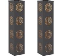 vidaXL Lumière solaire de chemin LED 2 pcs noir acier laminé à froid