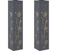 vidaXL Lumière solaire de chemin à LED 2 pcs Anthracite Acier laminé à froid