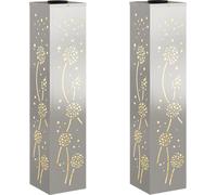 vidaXL Lampada solaire LED pour chemin, lot de 2, lumière blanche chaude, 18 x 18 x 80 cm