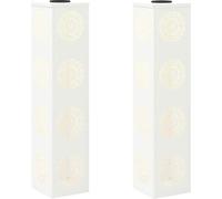 vidaXL Lumière solaire de chemin LED 2 pcs Blanc Acier laminé à froid