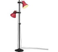 vidaXL Lampadaire 25 W rouge délavé 25x25x90/140 cm E27, lampe, lampe sur pied, lampe industrielle, lumière, lampe de lecture, éclairage Rouge G