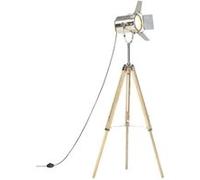 vidaXL Lampadaire à trépied Bois de manguier massif 140 cm Marron G