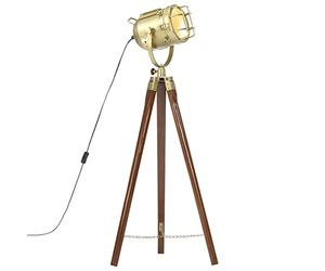 vidaXL Lampadaire à trépied bois de manguier massif 97 cm