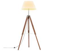 VidaXL Lampadaire à trépied - Marron miel/Blanc