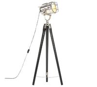 VidaXL Lampadaire à Trépied - Noir/Bois