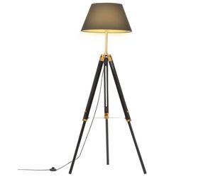 Vidaxl Lampadaire À Trépied Noir Et Doré Bois De Teck Massif 141 Cm Multicolore