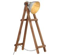 Vidaxl Lampadaire Argenté E27 Bois De Manguier Massif