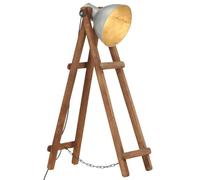 Vidaxl Lampadaire Argenté E27 Bois De Manguier Massif