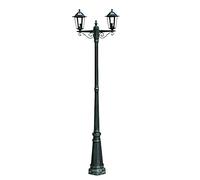 vidaXL Lanterne de jardin 215 cm à 2 flammes aluminium vert foncé/noir