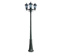 vidaXL Lanterne de jardin 3 flammes 215 cm aluminium vert foncé/noir