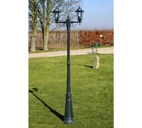 vidaXL Lampadaire de Jardin - Vert Foncé/Noir