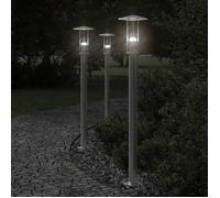 vidaXL Lampadaire d'extérieur argenté 100 cm en acier inoxydable