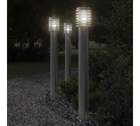 vidaXL Lampadaire d'extérieur argenté 110 cm acier inoxydable