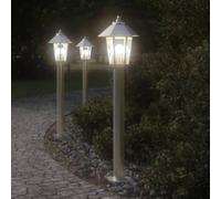 vidaXL Lampadaire d'extérieur argenté 80 cm acier inoxydable