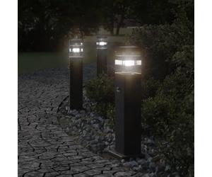 vidaXL Lampadaire d'extérieur avec capteur noir 50 cm aluminium