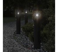 vidaXL Lampadaire d'extérieur avec capteur noir 60 cm acier inoxydable