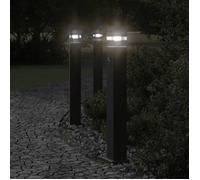 vidaXL Lampe d'allée avec détecteur de mouvement noir 80 cm aluminium