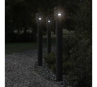 vidaXL Lampadaire d'extérieur avec sortie noir 110 cm acier inoxydable