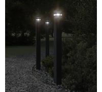 vidaXL Lampadaire d'extérieur avec sortie noir 110 cm aluminium