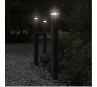 vidaXL Lampe d'allée avec prise de courant noire 110 cm aluminium