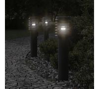 vidaXL Lampadaire d'extérieur avec sortie noir 60 cm acier inoxydable