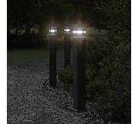 vidaXL Lampe d'allée avec prise de courant noire 80 cm aluminium