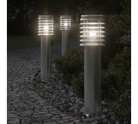 vidaXL Lampadaire d'extérieur et sortie argenté 60 cm acier inoxydable