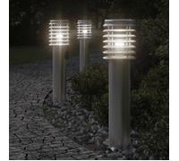 vidaXL Lampadaire d'extérieur et sortie argenté 60 cm acier inoxydable