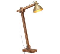vidaXL Lampadaire en Bois de Manguier - Laiton