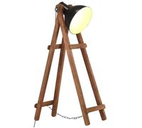 vidaXL Lampadaire Noir E27 Bois de manguier massif Noir