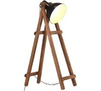 vidaXL Lampadaire Noir E27 Bois de manguier massif Noir