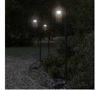 vidaXL Lampes d'allée 3 pcs. noir 100 cm acier inoxydable