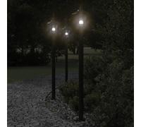 vidaXL Lampes d'allée 3 pcs. noir 120 cm acier inoxydable