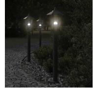 vidaXL Lampes d'allée 3 pcs. noir 80 cm acier inoxydable