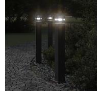 vidaXL Lampadaires d'extérieur 3 pcs noir 80 cm aluminium