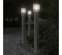 vidaXL Lampe d'allée avec détecteur de mouvement argenté 110 cm acier inoxydable